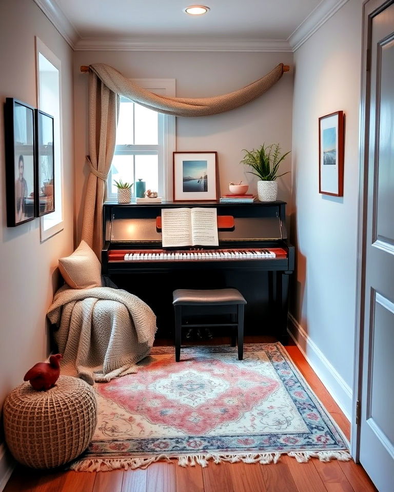 cozy nook piano room idea