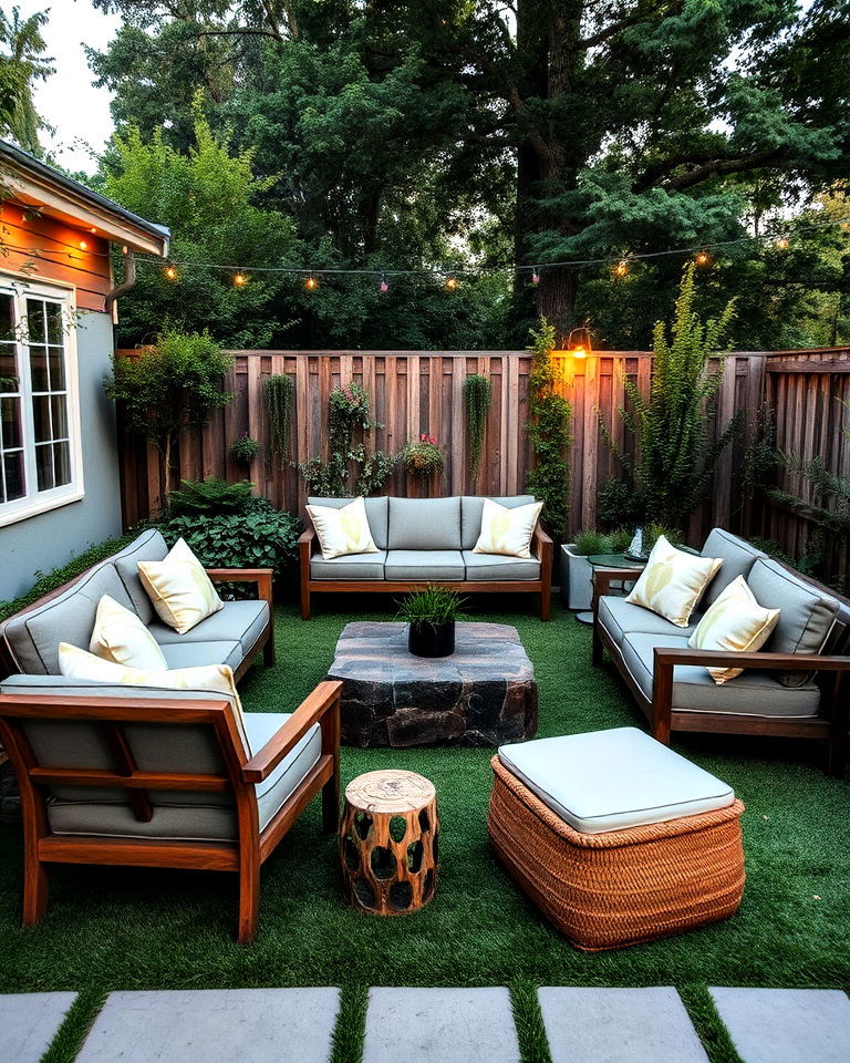 cozy turf with outdoor seating zones