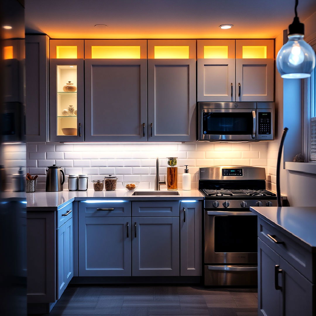 cozy under cabinet lighting for kitchen