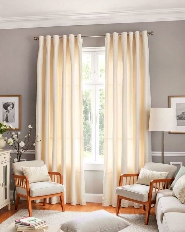 cream curtains