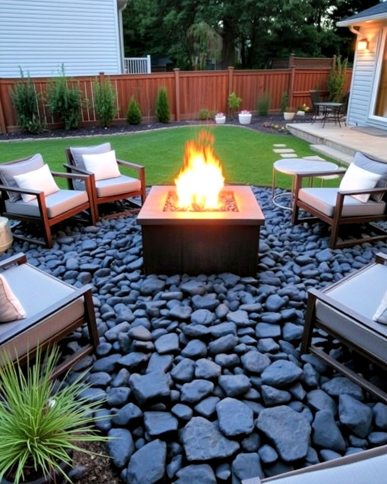 create a modern fire pit