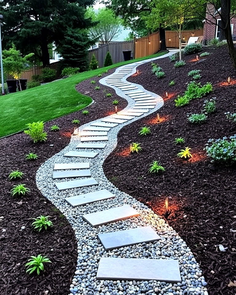 create a pathway with switchbacks
