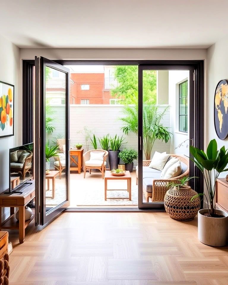 create an indoor outdoor connection in townhouse