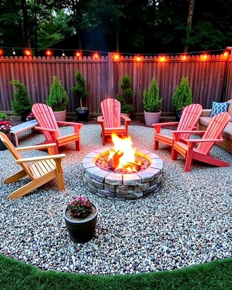 creating a fire pit with a gravel surround