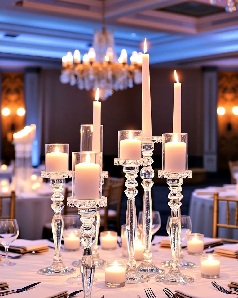 crystal candle holders