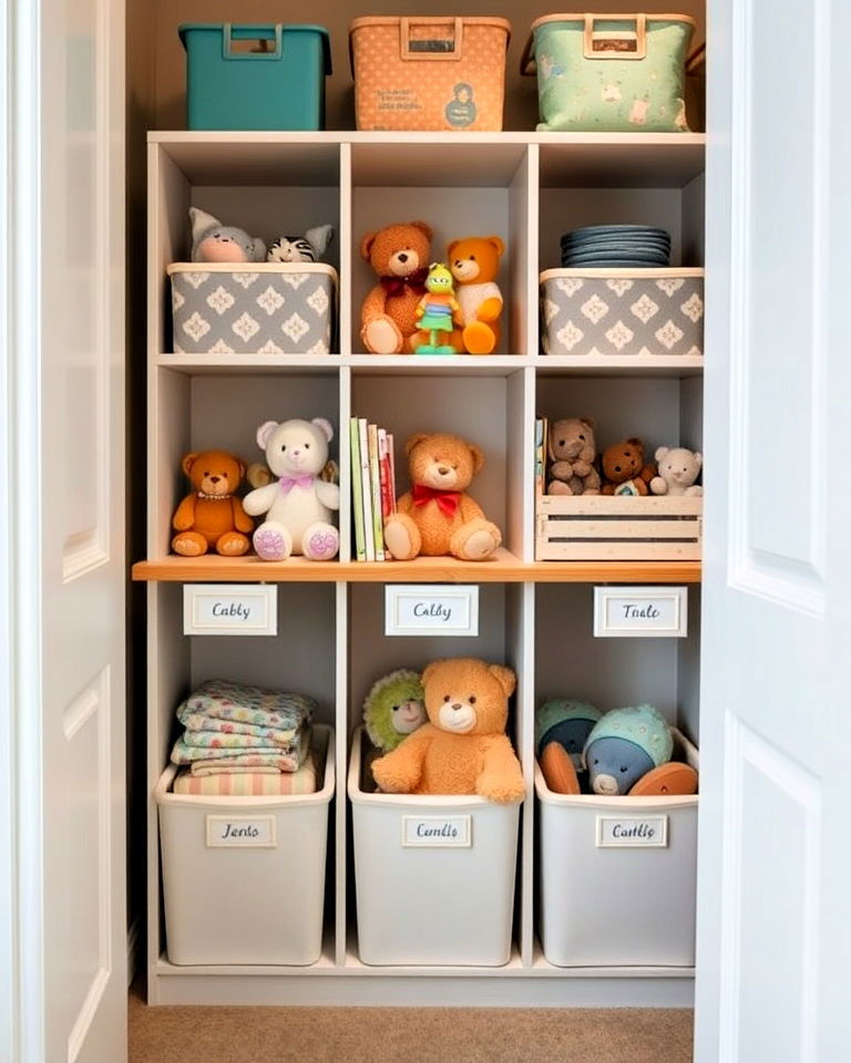 cubby shelves for nursery storage and display
