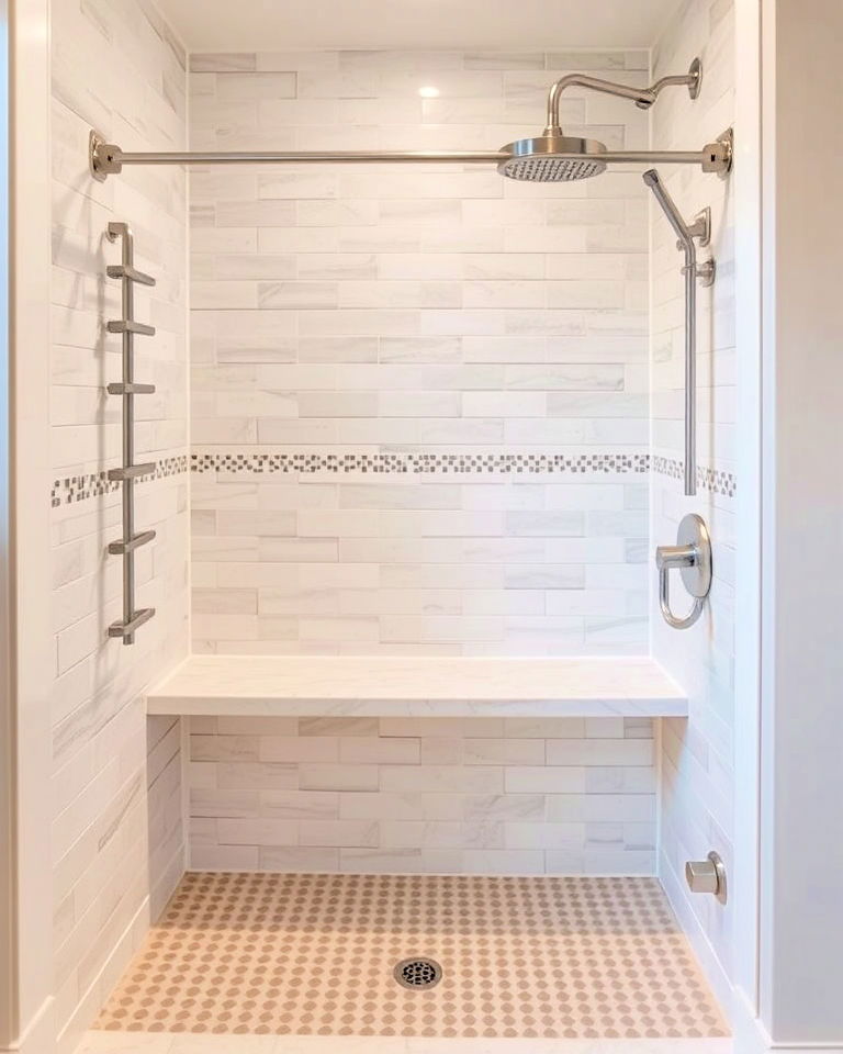 curbless shower bench