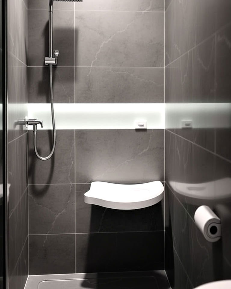 curved acrylic shower seat