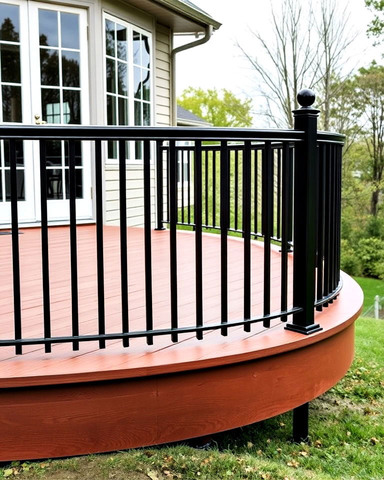 curved black railings