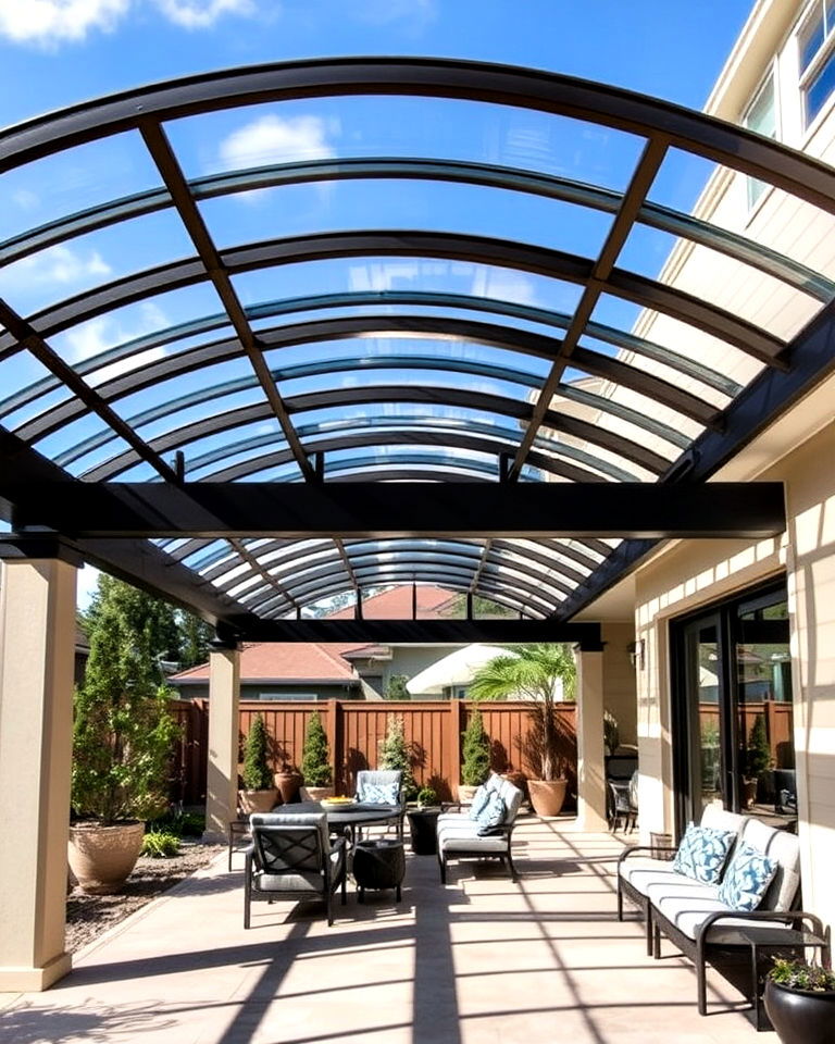 curved pergola roof for a bold statement