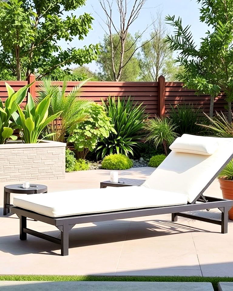 cushioned garden lounger