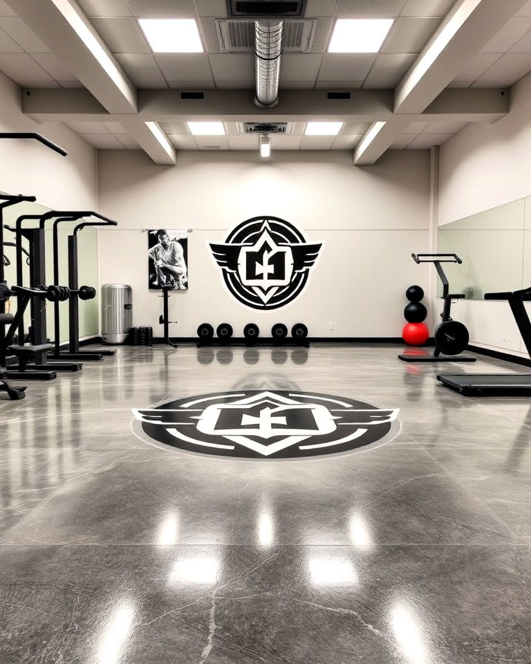 custom logo epoxy floor