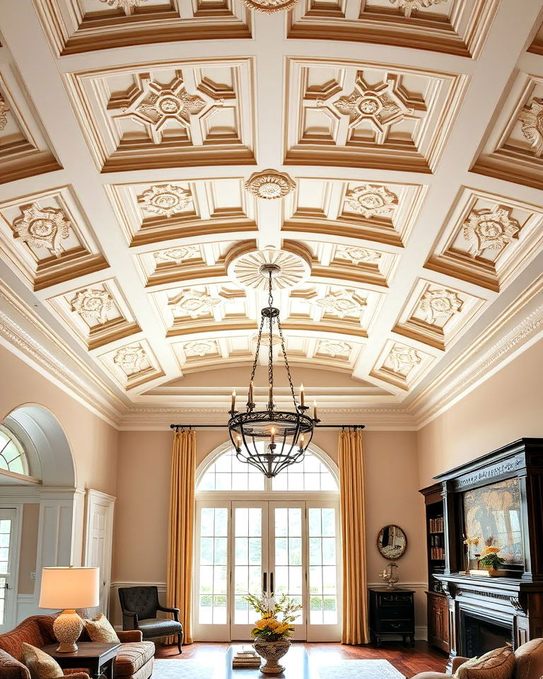 custom molded vaulted ceiling to add personal touch