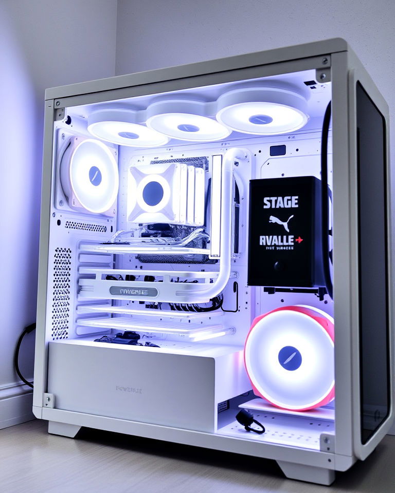 custom white pc cooling system