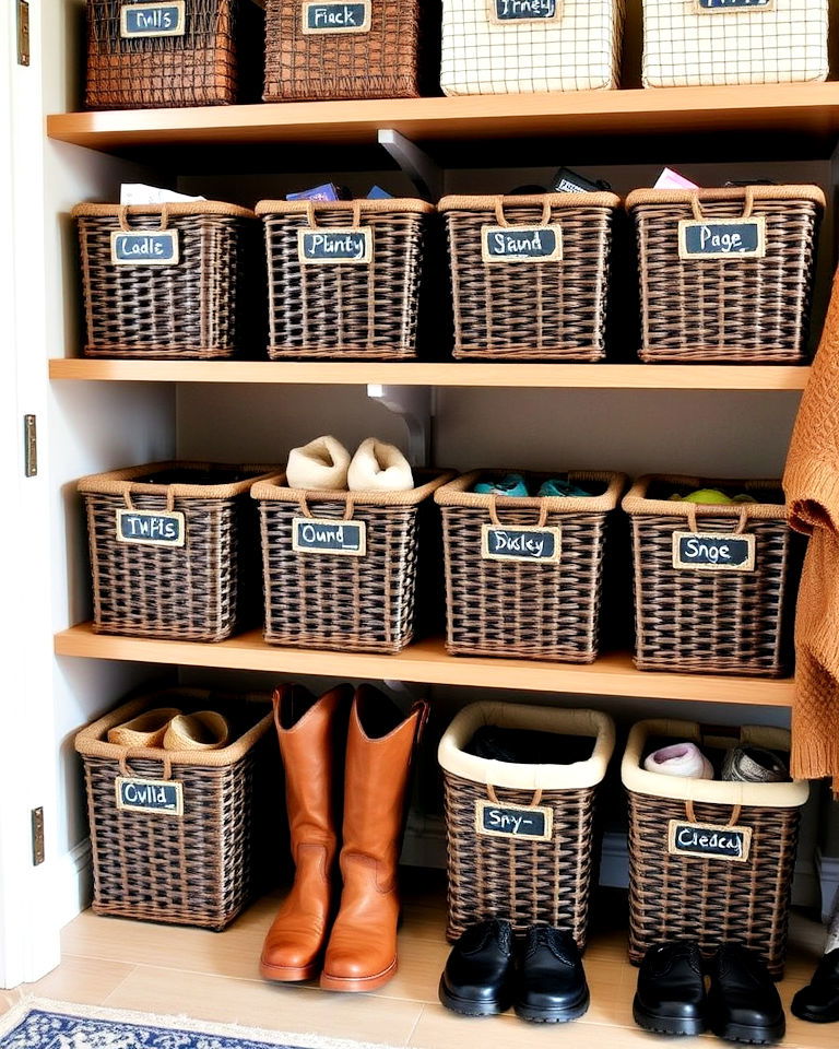 customizable labeling system on baskets