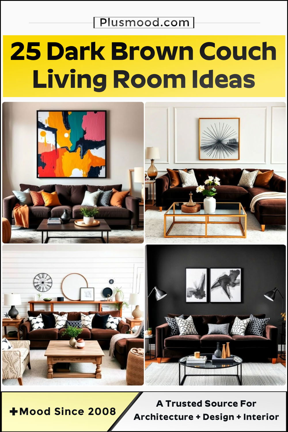 dark brown couch living room ideas and inspiration