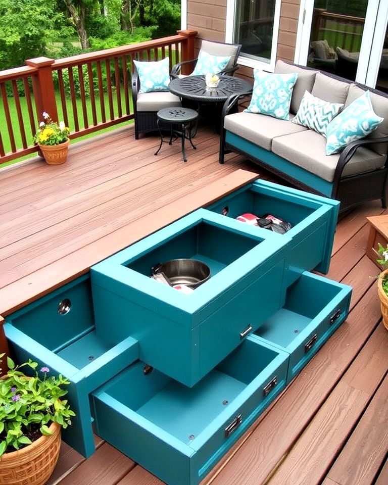 deck with built in storage