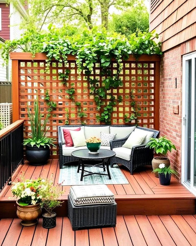 deck with privacy screens