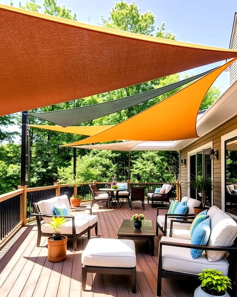 deck with shade sails