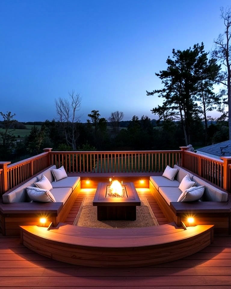 deck with sunken seating area