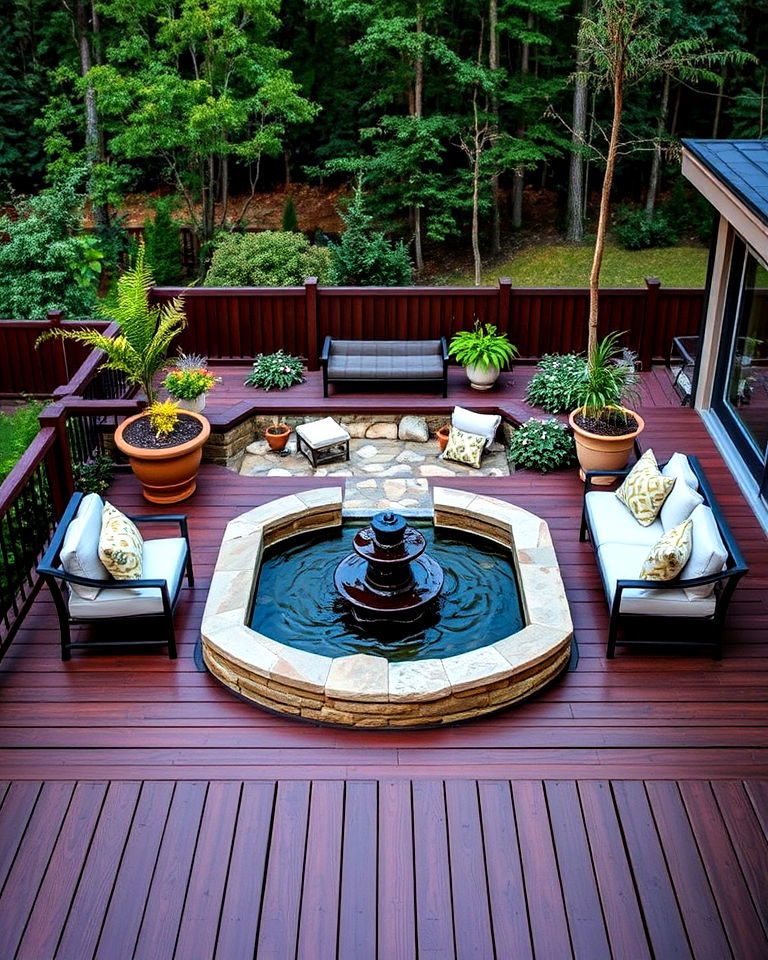 deck with water feature