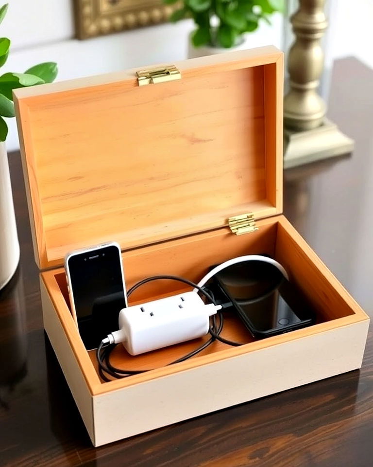 decorative box with hidden power strip