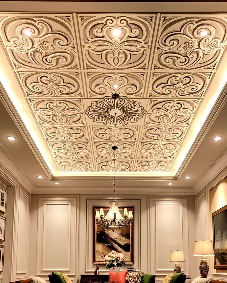 decorative ceiling tiles with integrated lighting