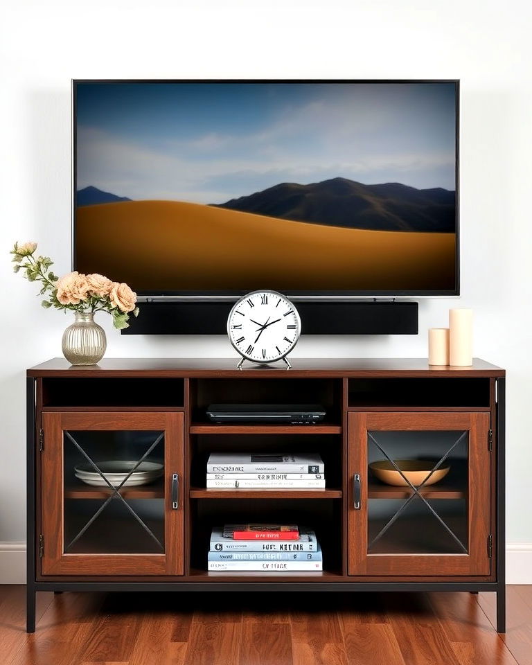 decorative clock for functional tv console decor