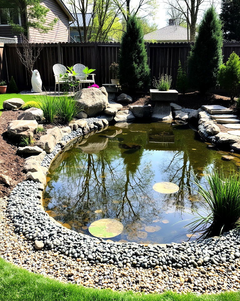 decorative gravel or pebbles edging