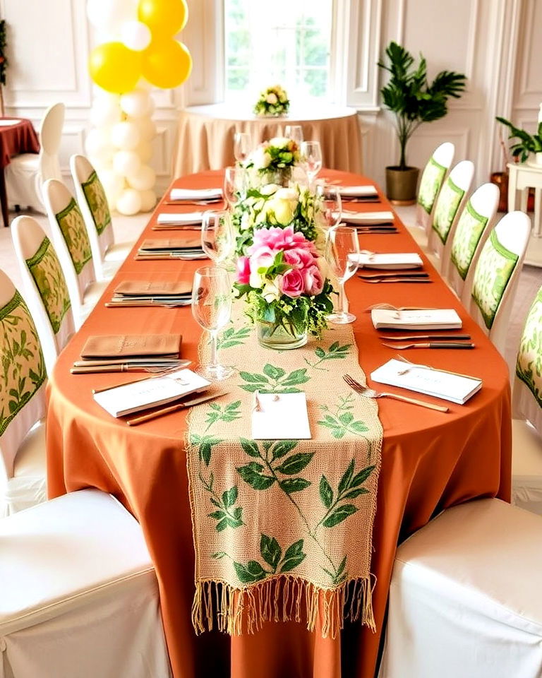 decorative runners that align with the party theme