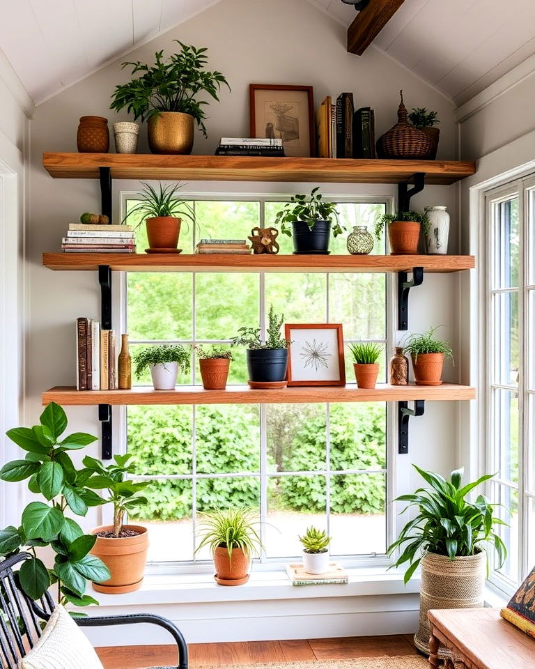 decorative rustic shelving