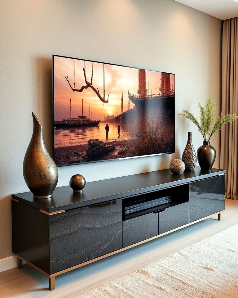 decorative small sculptures for tv console decor