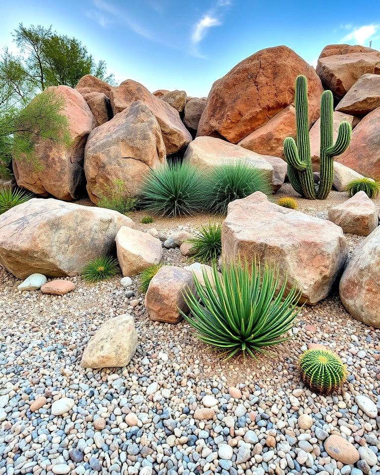 desert inspired rockscape xeriscaping