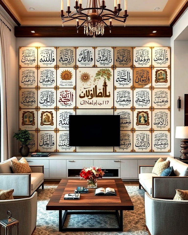 display calligraphy on ceramic tiles