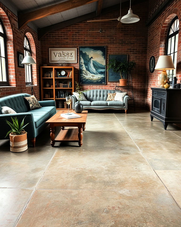 distressed vintage charm concrete floor