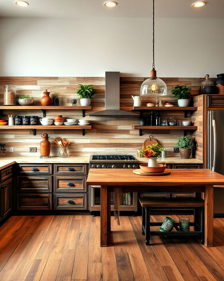 distressed wood countertop