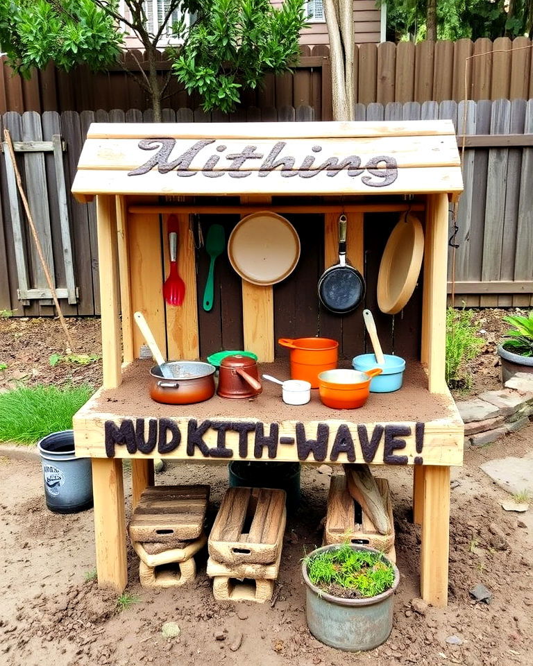 diy mud kitchen for messy fun
