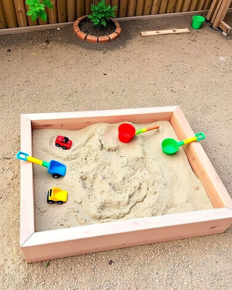 diy sandbox for creative play for kids