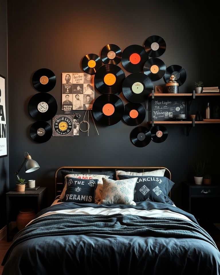 diy vinyl record wall