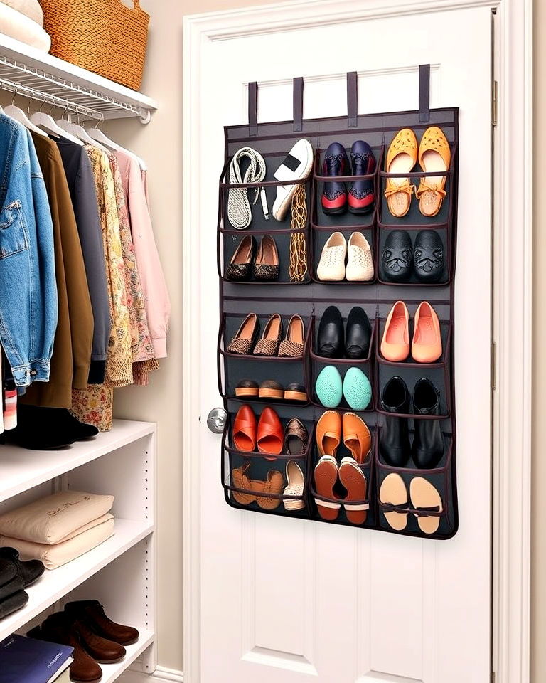 door mounted shoe organizer