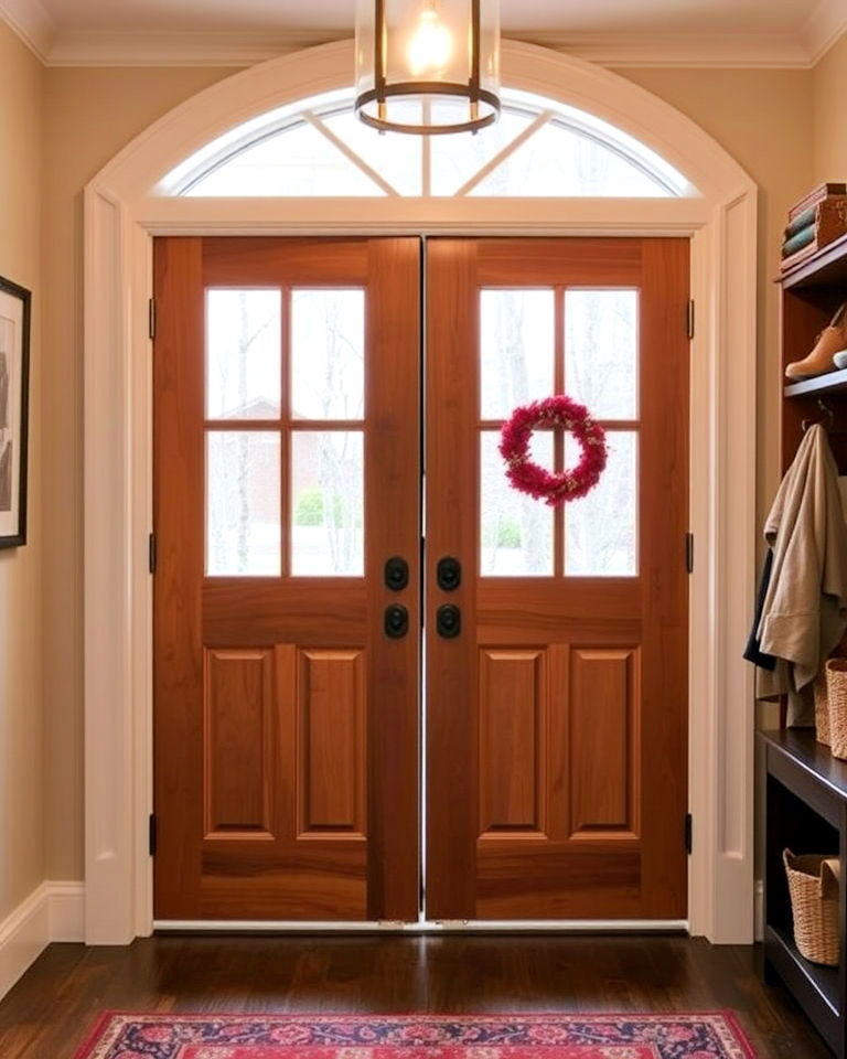 double door entryway for boot room