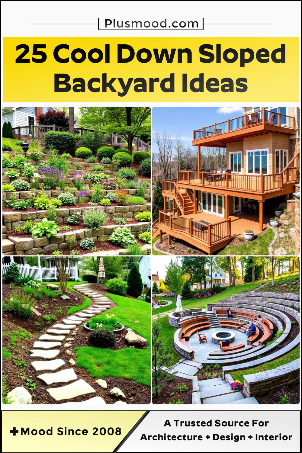 down sloped backyard ideas and inspiration