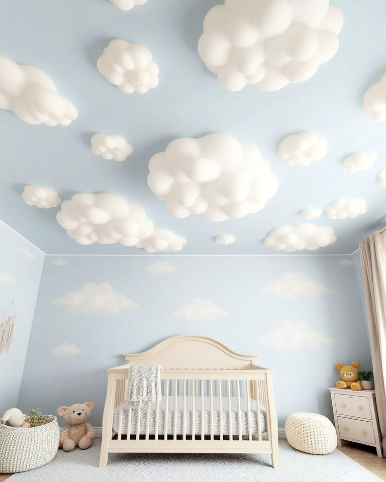 dreamy cloud ceiling nursery