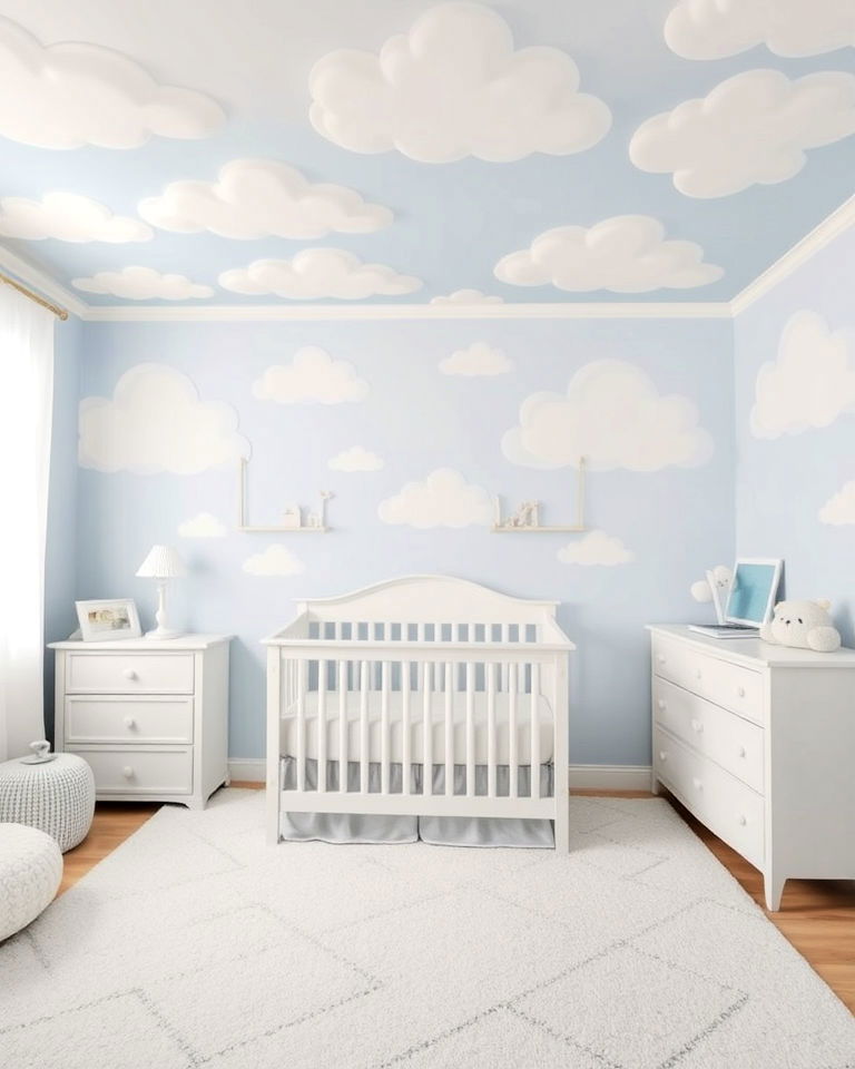 dreamy clouds and skies room idea
