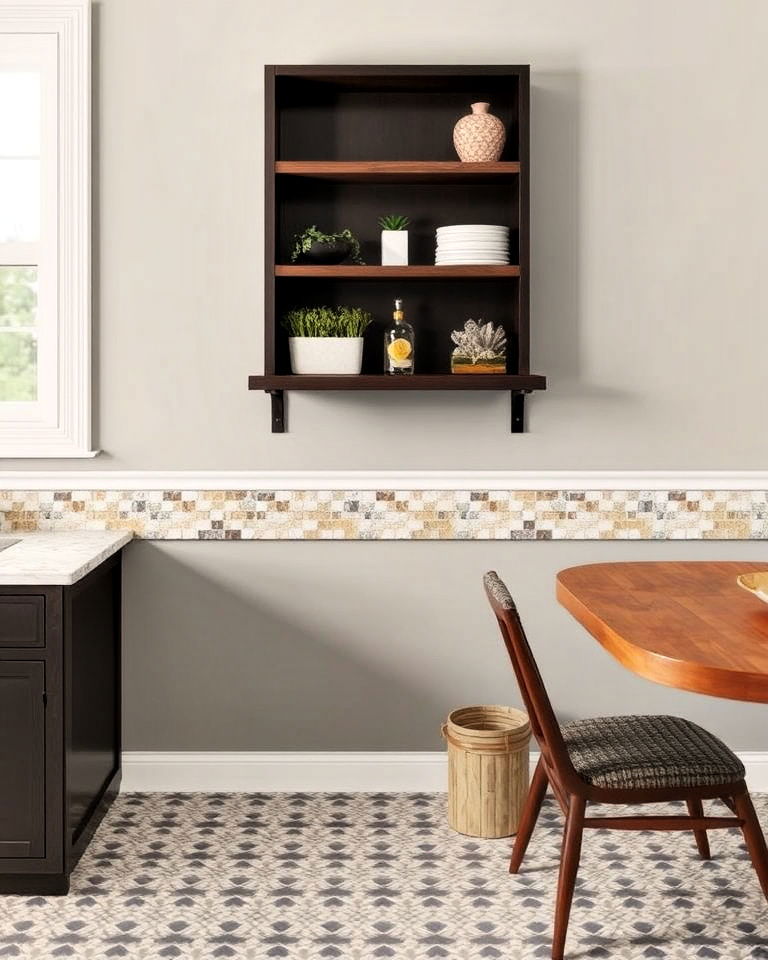 durable chair rail with stylish tile accent