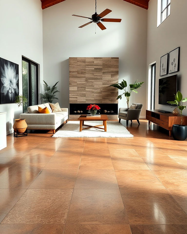 durable elegance with stained concrete floors