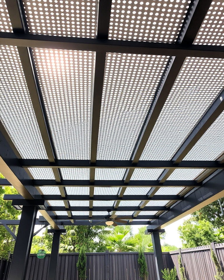 durable perforated metal pergola roof