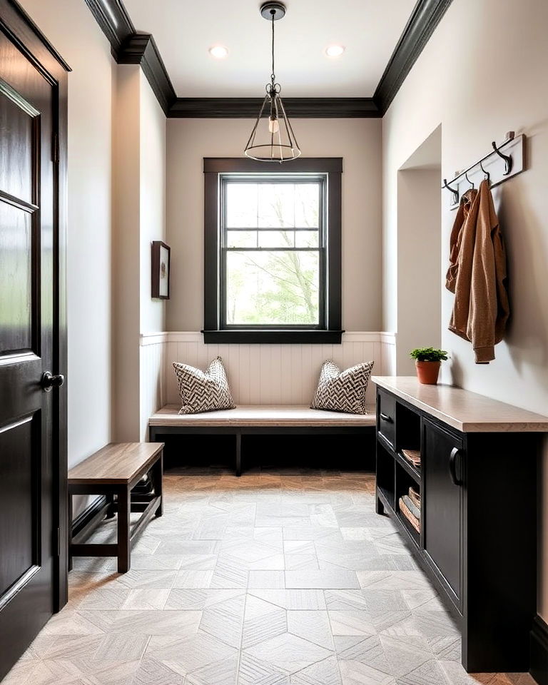 durable porcelain tile mudroom flooring