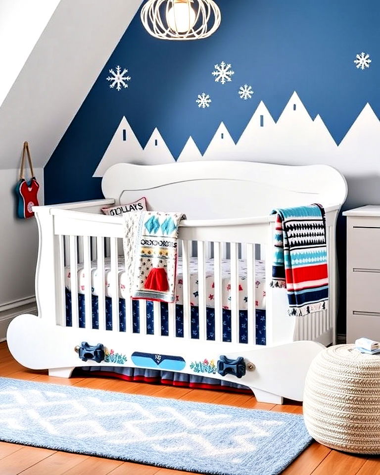 dynamic snowboard inspired crib design