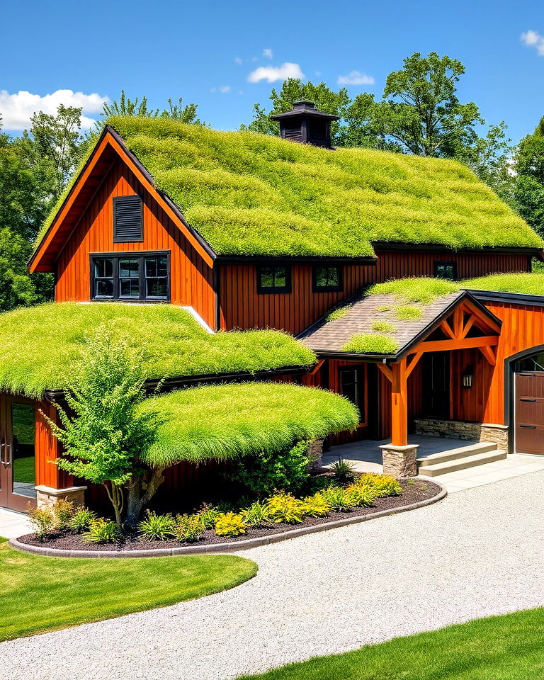 eco friendly green roof design exterior house